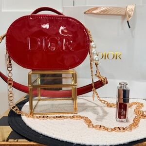 Dior Beauty Case Upcycled + 2 bag straps, Dior Cherry Lip Oil & Dior GIFT Bag!